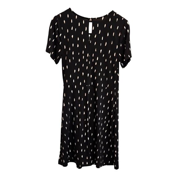 Estelle Black White Print Tie Waist Casual Short Sleeve Dress Small Small - Picture 7 of 10